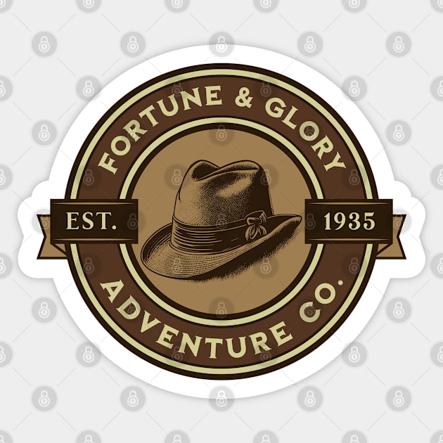 Fortune and Glory Adventure Co - Camping, Hiking, Adventure Sticker by Fenay-Designs